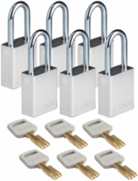 SafeKey Lockout Padlock Silver 1.5 Inch Aluminum 6 Pk