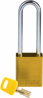 SafeKey Lockout Padlock 3.0 Inch Aluminum Yellow, Keyed Different, 1.8 In H x 1.5 In W x 0.75 In D