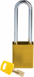 SafeKey Lockout Padlock 3.0 Inch Aluminum Yellow, Keyed Different, 1.8 In H x 1.5 In W x 0.75 In D