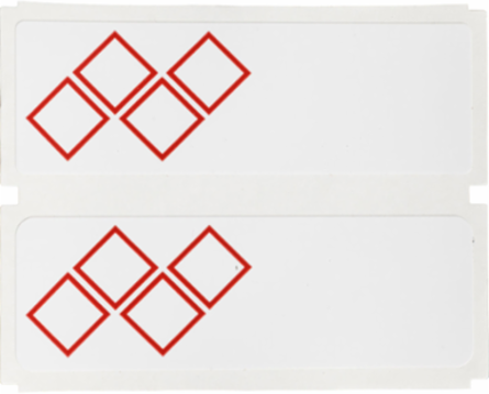 GHS CLP Vinyl Labels 4-1/8 Inch H x 3 Inch W, Red on White, Permanent Acrylic