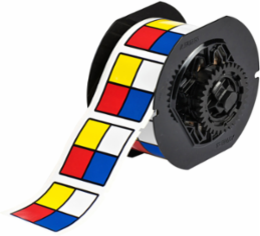 Vinyl Labels, 2.25 Inch x 2.25 Inch, Roll of 365, Blue/Red/Yellow on White, NFPA Diamond
