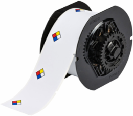 RTK Indoor/Outdoor Vinyl Labels 2.25 Inch x 2.25 Inch, Roll of 365, Blue/Red/Yellow