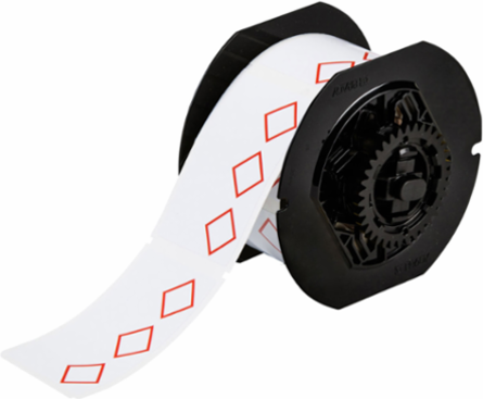 Vinyl Labels 2.17 Inch H x 3.35 Inch W, Red on White, GHS CLP 3B Diamonds
