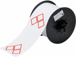 GHS CLP Vinyl Labels, 2.95 Inch H x 4.33 Inch W, Red on White, Permanent Adhesive