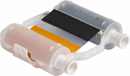 R10000 Printer Ribbon Cartridge, 4.33 Inch Wide, 200 ft Long, Black/Orange