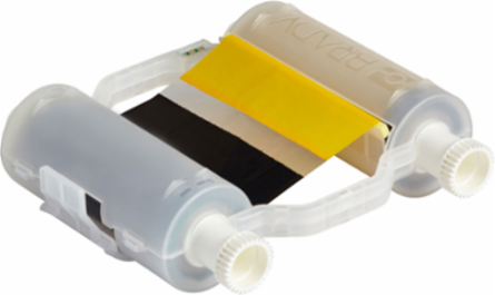 R10000 Printer Ribbon Cartridge, 4.33 Inch W x 200 ft L, Black/Yellow, 100 Panels