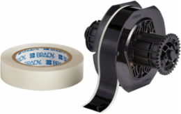 ToughStripe Polyester Labels 1.125 Inch x 100 ft, Black, High Adhesion