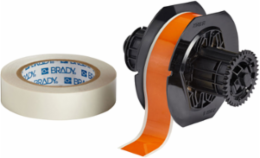 ToughStripe Polyester Labels, 1.125 Inch W x 100 ft L, Kit of 2 Rolls, Orange