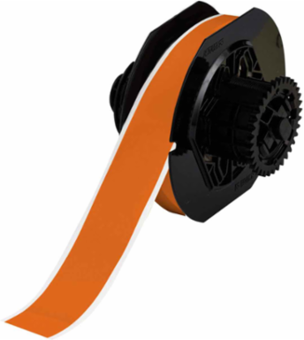Indoor/Outdoor Vinyl Labels, 1.125 Inch W x 100 ft L, Orange, Permanent Adhesive