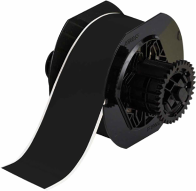 Low Halide Polyester Labels, 2.25 Inch W x 100 Ft L, Black, Durable & Chemical-Resistant