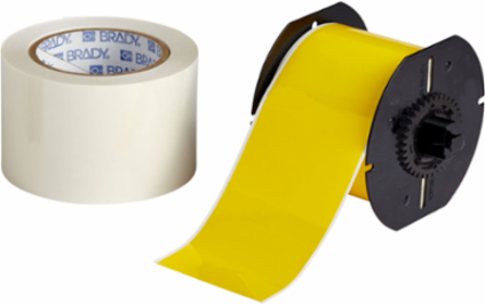 ToughStripe Polyester Labels, 3 Inch x 100 ft, Yellow, Ultra Aggressive Adhesive