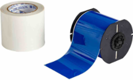 ToughStripe Polyester Labels 4 Inch x 100 ft Kit of 2 Rolls, Blue