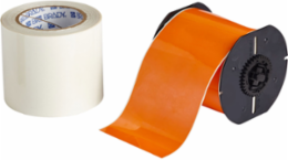 ToughStripe Polyester Labels, 4 Inch W x 100 ft L, Kit of 2 Rolls, Orange