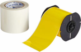 ToughStripe Polyester Labels 4 Inch W x 100 ft L, Yellow, Kit of 2 Rolls