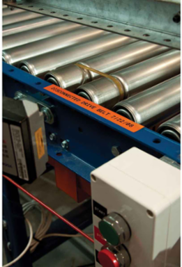 Low Halide Polyester Labels 0.5 Inch W x 100 ft L, Orange, Chemical-Resistant