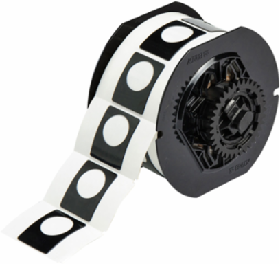 1.5 Inch H x 1.2 Inch W Raised Panel Polyester Labels, Roll of 200, Black