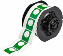 Raised Panel Polyester Push Button Labels 1.5 Inch H x 1.2 Inch W, Green, 200 Labels