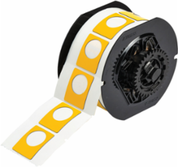 Polyester Push Button Labels 1.5 Inch H x 1.2 Inch W, Roll of 200, Yellow