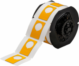 Raised Panel Polyester Labels, 1.9 Inch H x 1.2 Inch W, Roll of 180 Labels, Yellow
