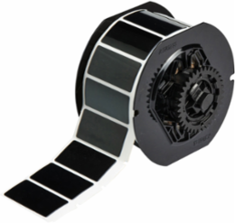 Black Raised Panel Polyester Labels, 1 Inch H x 2 Inch W, 300 Count