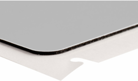 Raised Panel Polyester Labels, 1 Inch H x 4 Inch W, Roll of 300, Silver