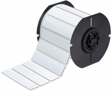 Polyester Raised Panel Labels, 1 Inch H x 4 Inch W, Roll of 300, White