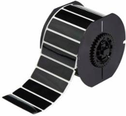 0.75 Inch H x 3 Inch W Raised Panel Polyester Labels, Roll of 375, Black