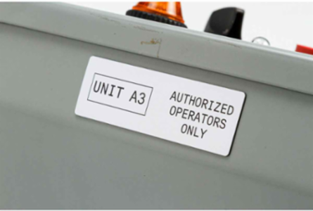 Raised Panel Polyester Labels, 1 in H x 3 in W, Roll of 300 Labels, White