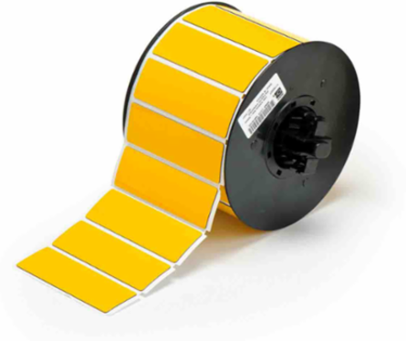Raised Panel Polyester Labels 1 in H x 3 in W, Roll of 300, Yellow