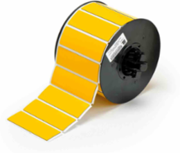 Raised Panel Polyester Labels 1 in H x 3 in W, Roll of 300, Yellow
