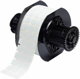Nylon Cloth Labels 0.5 Inch Dia, Roll of 1500, Permanent Acrylic Adhesive