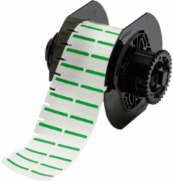 Color Polyester Labels 0.375 Inch H x 1 Inch W Green/White, 1500/Roll