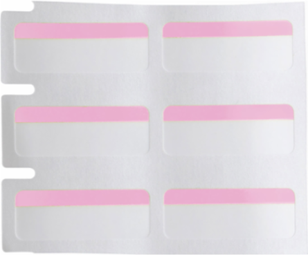 B-494 Color Polyester Labels 0.375 Inch H x 1 Inch W Pink/White, 1500/Roll