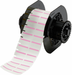 B-494 Color Polyester Labels 0.375 Inch H x 1 Inch W Pink/White, 1500/Roll