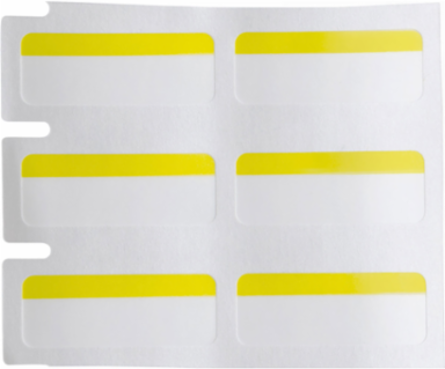 Color Polyester Labels 0.375 Inch H x 1 Inch W White/Yellow, 1500/Roll