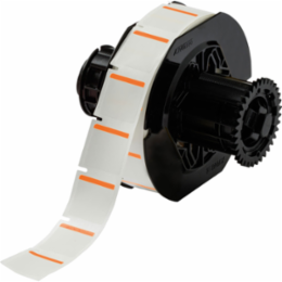 Color Polyester Labels 1 Inch x 1 Inch Orange/White, 1500 Labels/Roll