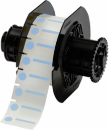 Color Polyester Labels 0.5 Inch x 1 Inch Blue/White, 1500 Labels/Roll