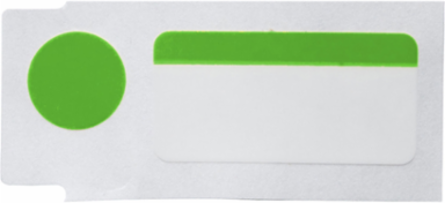 Color Polyester Labels 0.5 Inch H x 1 Inch W, Green/White, 1500 Labels/Roll