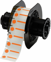 Color Polyester Labels 0.5 Inch H x 1 Inch W Orange/White, 1500/Roll