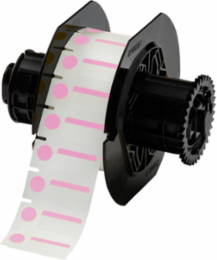 Color Polyester Labels 0.5 Inch H x 1 Inch W Pink/White, 1500/Roll
