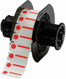 B33 Series Color Polyester Labels 0.5 Inch H x 1 Inch W, Red/White, 1500/Roll