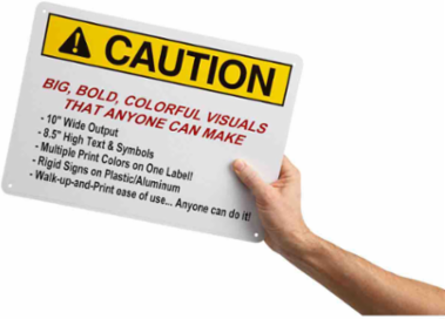 Industrial Sign and Label Printer 10 Inch Max Width, Color Touch Screen, 12 in H x 18.25 in W x 20 in D