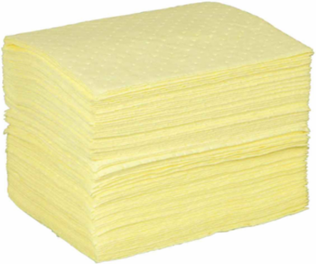 BASIC Chemical Absorbent Pads, 15" x 17", Absorbency 17 gal, Meltblown Polypropylene