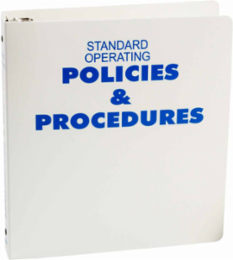 Policies & Procedures Binder Only, 11" H x 2" D, Blue on White