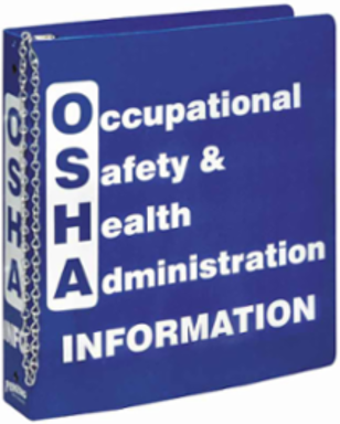OSHA Info Binder, 11" H x 2" D, White on Blue
