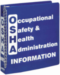 OSHA Info Binder, 11" H x 2" D, White on Blue