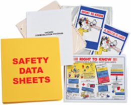 Standard MSDS Binder - 1 1/2" Ring With Insert, 11" H x 2" D, Red on Yellow