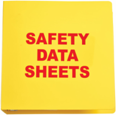 Standard MSDS Binder - 2 1/2" Ring With Insert, 11" H x 3" D, Red on Yellow