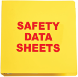 Standard MSDS Binder - 2 1/2" Ring With Insert, 11" H x 3" D, Red on Yellow