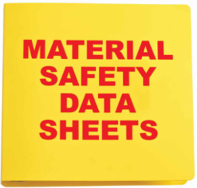Standard MSDS Binder - 3" Ring With Insert, 11" H x 3.5" D, Red on Yellow